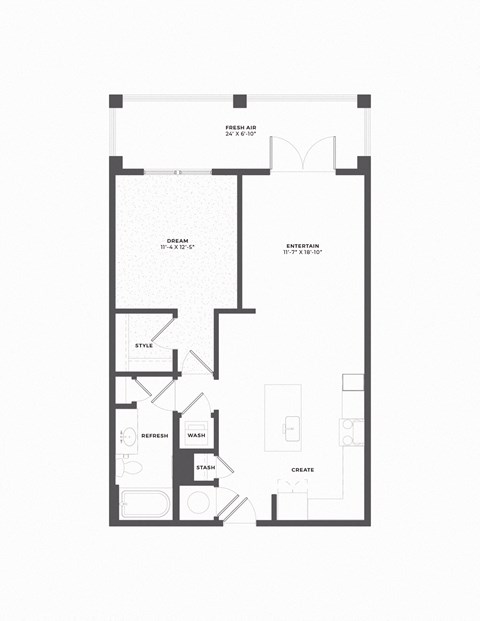 this is the floor plan of a 1 bedroom apartment at the aspen condos
